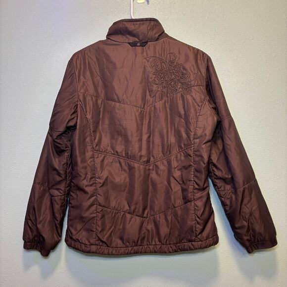Columbia Women’s Mocha Brown Embroidered Puffer Jacket Size Small - Picture 12 of 13